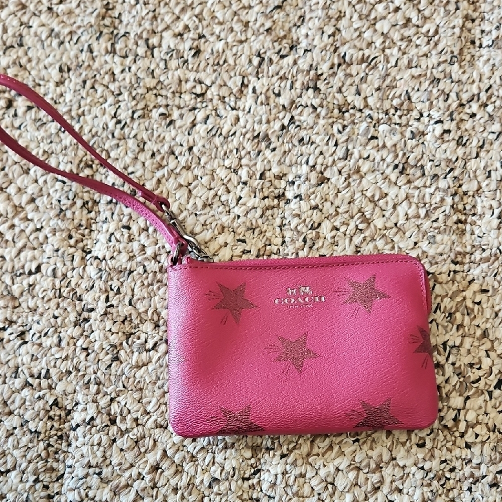 Coach Pink Star Embellished Clutch